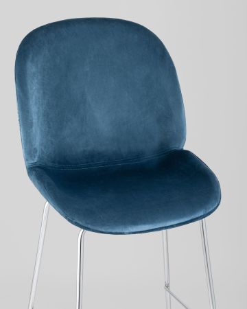 Стул барный Beetle со спинкой маренго хромированные ножки