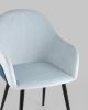 Стул Новел велюр светло-голубой с синей спинкой