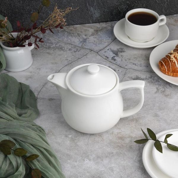 Чайник 700 мл d 11,5 см h10,4 см белый фарфор P.L. Proff Cuisine [1]