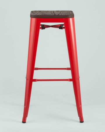 Стул барный TOLIX WOOD красный глянцевый