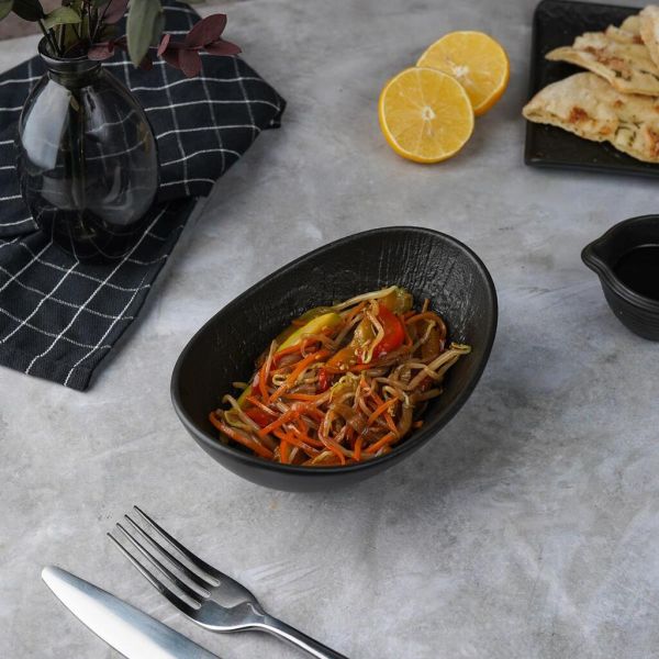 Салатник 300 мл овальный 16*12 см h6 см Black Raw Wood P.L. Proff Cuisine [6]