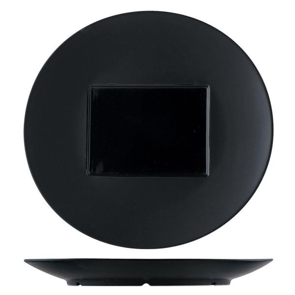 Тарелка 29*28 см овальная с прямоуг. центром 15*11 см Black фарфор P.L. Proff Cuisine [1]