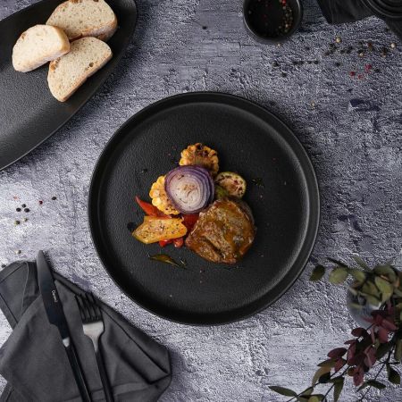 Тарелка с бортом d 27 см h2,8 см Smooth Black Raw Stellar P.L. Proff Cuisine [3]