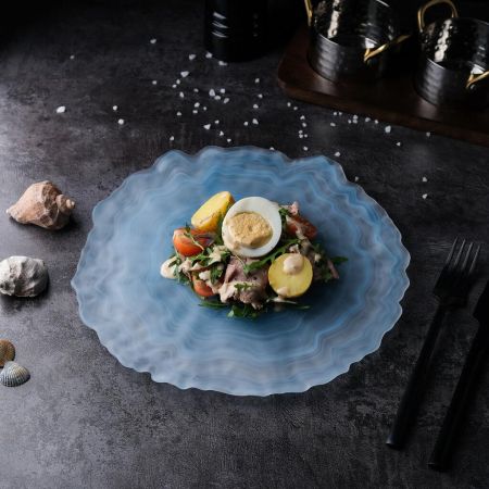 Тарелка d 24 см h2 см Blue Sunset матовое стекло P.L. Proff Cuisine [6]