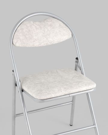 Стул складной Hagen экокожа белый мрамор каркас металлик