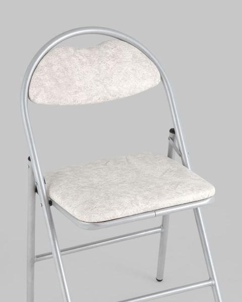 Стул складной Hagen экокожа белый мрамор каркас металлик