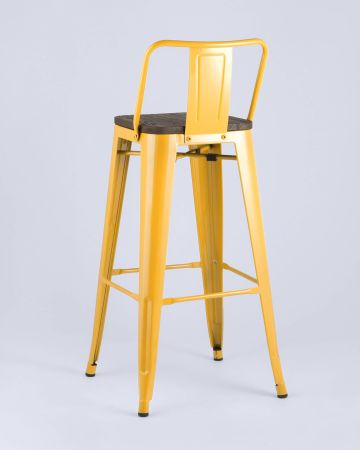 Стул барный TOLIX WOOD со спинкой желтый