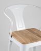 Стул TOLIX ARM WOOD с подлокотниками белый