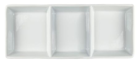 Блюдо-розетка, 3 секции 15х6.5х2.1 см (ОСТАТОК 1 ШТ), костяной фарфор