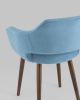 Стул с подлокотниками Саймон велюр пыльно-голубой