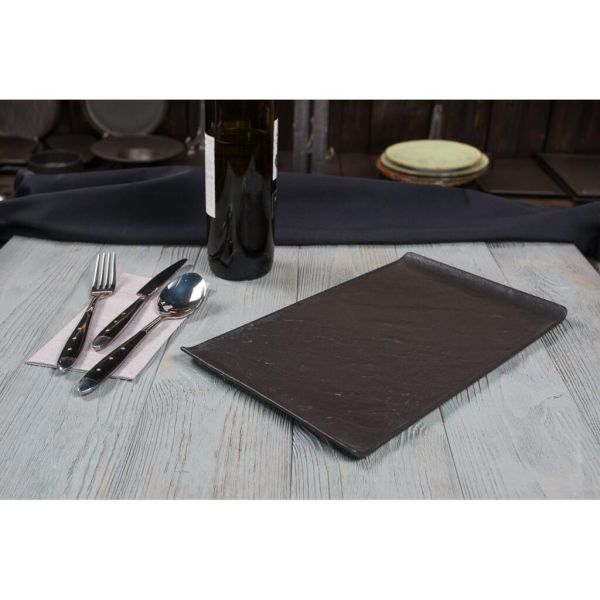 Блюдо прямоугольное 33,5*20,5 см h1,5 см с бортами Side Up2 Black Raw Stellar P.L. Proff Cuisine [1]