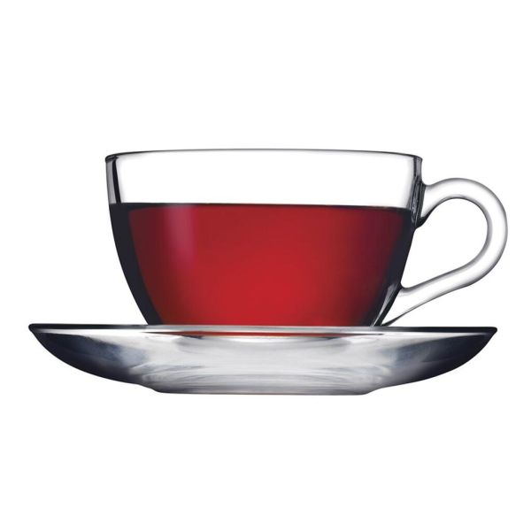 Чайная пара 200 мл прозрачная "Бейзик" стекло Tempered Glass d 13,7 см h6,4 см Pasabahce [6]