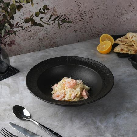 Тарелка глубокая 900 мл d 27 см h7,5 см для пасты, для супа Black Raw Wood P.L. Proff Cuisine [2]