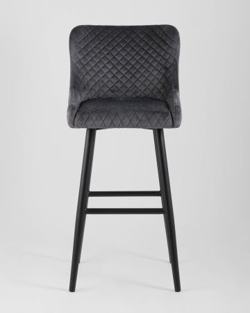 Стул барный Ститч велюр серый