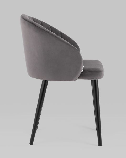Стул с подлокотниками Брюссель велюр тёмно-серый