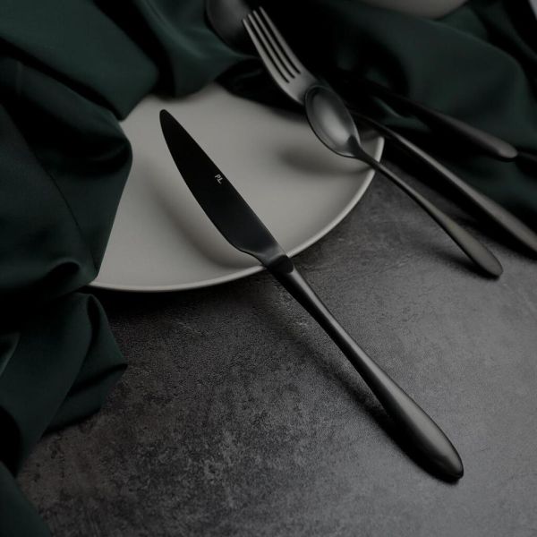 Нож столовый 23,5 см матовый черный цвет PVD Alessi-Black P.L. [12]