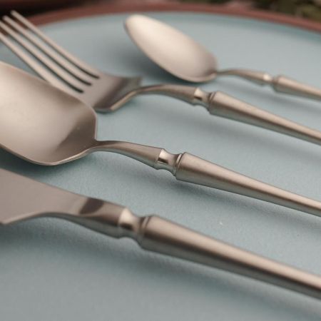 Ложка чайная 15 см матовая цвет серебро PVD 1920-Silvery P.L. [12]