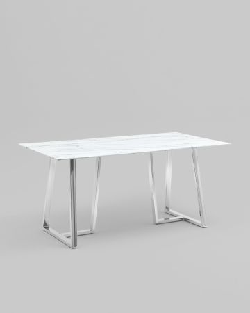 Стол обеденный Даллас 160*90 белый стеклянный