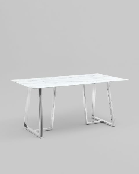 Стол обеденный Даллас 160*90 белый стеклянный