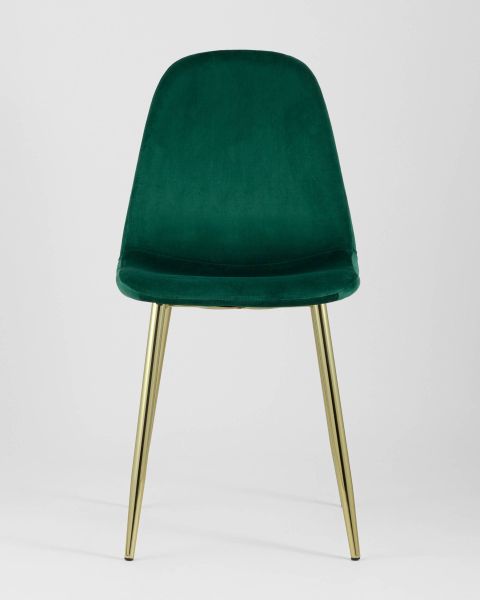 Стул Валенсия велюр зеленый золотые ножки