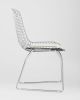 Стул обеденный Bertoia хромированный с белой подушкой
