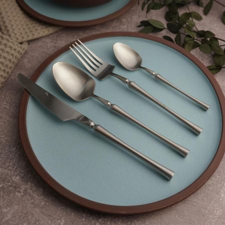 Ложка чайная 15 см матовая цвет серебро PVD 1920-Silvery P.L. [12]