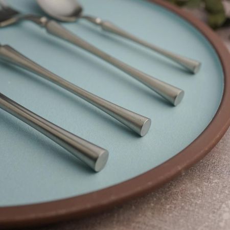 Ложка чайная 15 см матовая цвет серебро PVD 1920-Silvery P.L. [12]