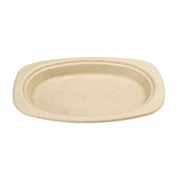 Тарелка овальная Bionic 23,3*16,5*2 см, натуральный цвет, 50 шт, сахарный тростник, Garc