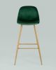 Стул барный Валенсия велюр зеленый ножки цвет дерево