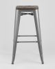 Стул барный TOLIX WOOD серебристый матовый