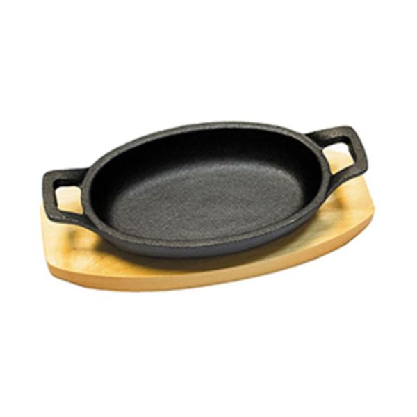 Сковорода для подачи на дерев. подст. 24*17 см овальная чугун 2 ручки P.L. Proff Cuisine