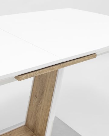 Стол обеденный Атланта раскладной 160-200*90 глянцевый белый