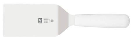 Лопатка 27,5 см. изогнутая раб. часть 12*7,5 см. нерж. с пластик. ручкой, белая Icel /1/6/