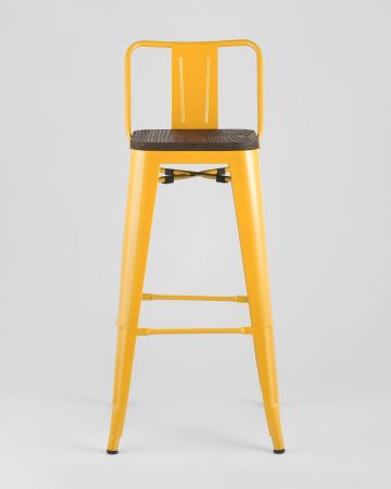 Стул барный TOLIX WOOD со спинкой желтый