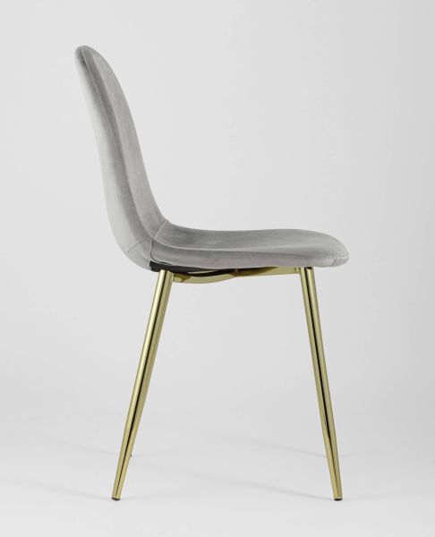 Стул Валенсия велюр серый золотые ножки