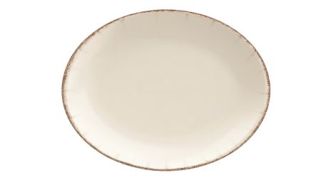 Блюдо овальное 310*240 мм. Ретро коричневый край, форма Мув Bonna /1/6/582/