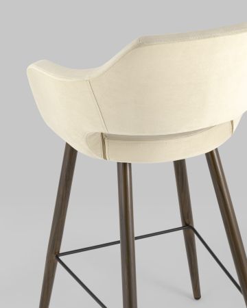Стул барный Саймон велюр бежевый