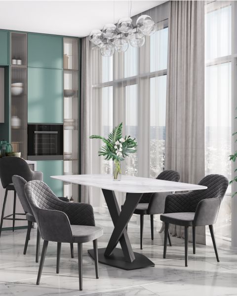 Стул Венера диамант велюр серый