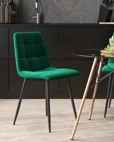 Стул Oliver велюр тёмно-зелёный