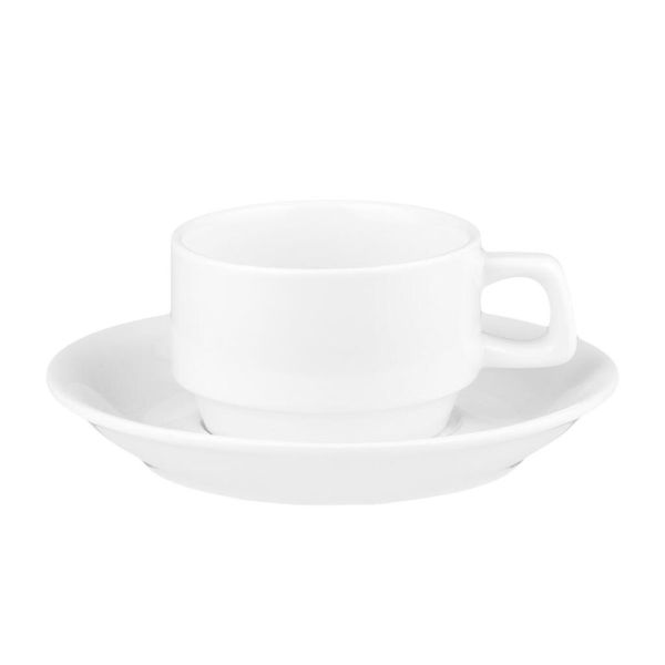 Чайная пара 200 мл белая d 8,4 см h5,4 см фарфор Stackable P.L. Proff Cuisine [6]