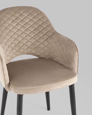 Стул Венера диамант велюр шампань с подлокотниками