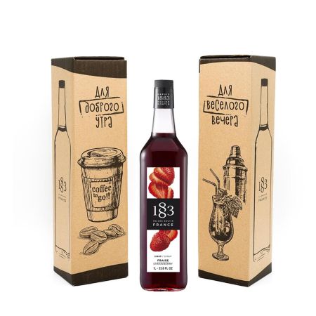 Сироп Клубника 1л в фирменной коробке 1883 Maison Routin