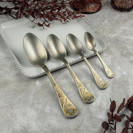 Ложка десертная 17,2 см матовая с золотом Lord Vintage Style P.L. Proff Cuisine [12]