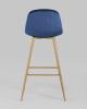 Стул барный Валенсия велюр синий ножки цвет дерево