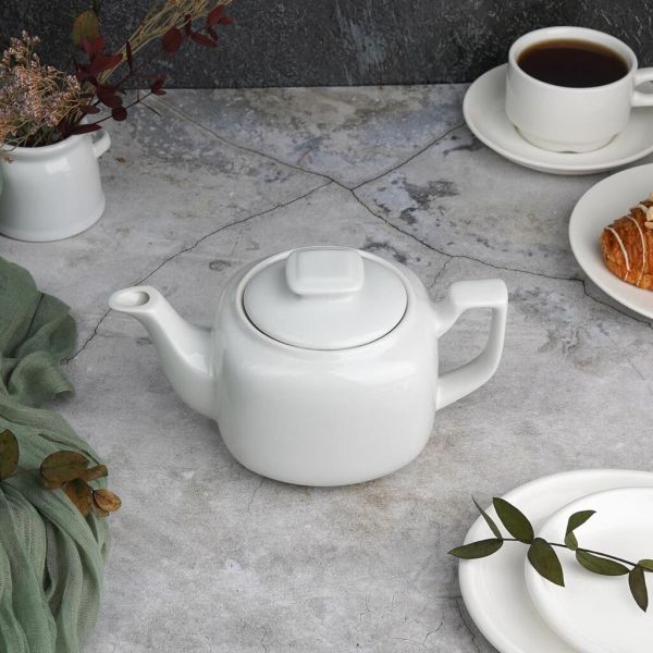 Чайник 500 мл d 11,8 см h11,4 см с фильтром белый фарфор P.L. Proff Cuisine [1]