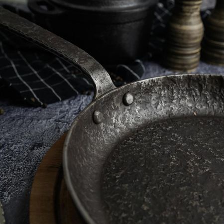 Сковорода для подачи 24 см h3,3 см круглая "Vintage Blued" углерод. сталь ИНДУКЦИЯ P.L.