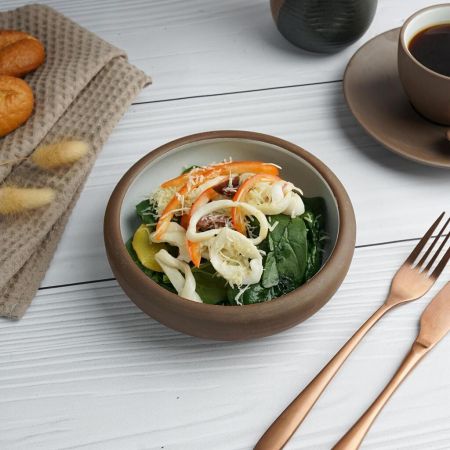 Салатник 400 мл d 16 cм h4,6 cм White Matt New Brown Taiga P.L. [6]