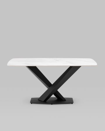 Стол обеденный Belle 160х90 белый мрамор