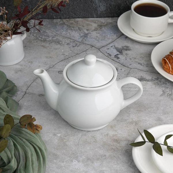 Чайник 500 мл d 12 см h13 см с фильтром белый фарфор P.L. Proff Cuisine [1]