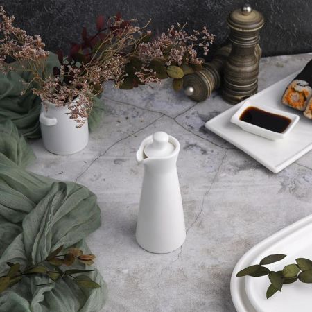 Соусник 150 мл бутылочка для соевого соуса белый фарфор P.L. Proff Cuisine [6]